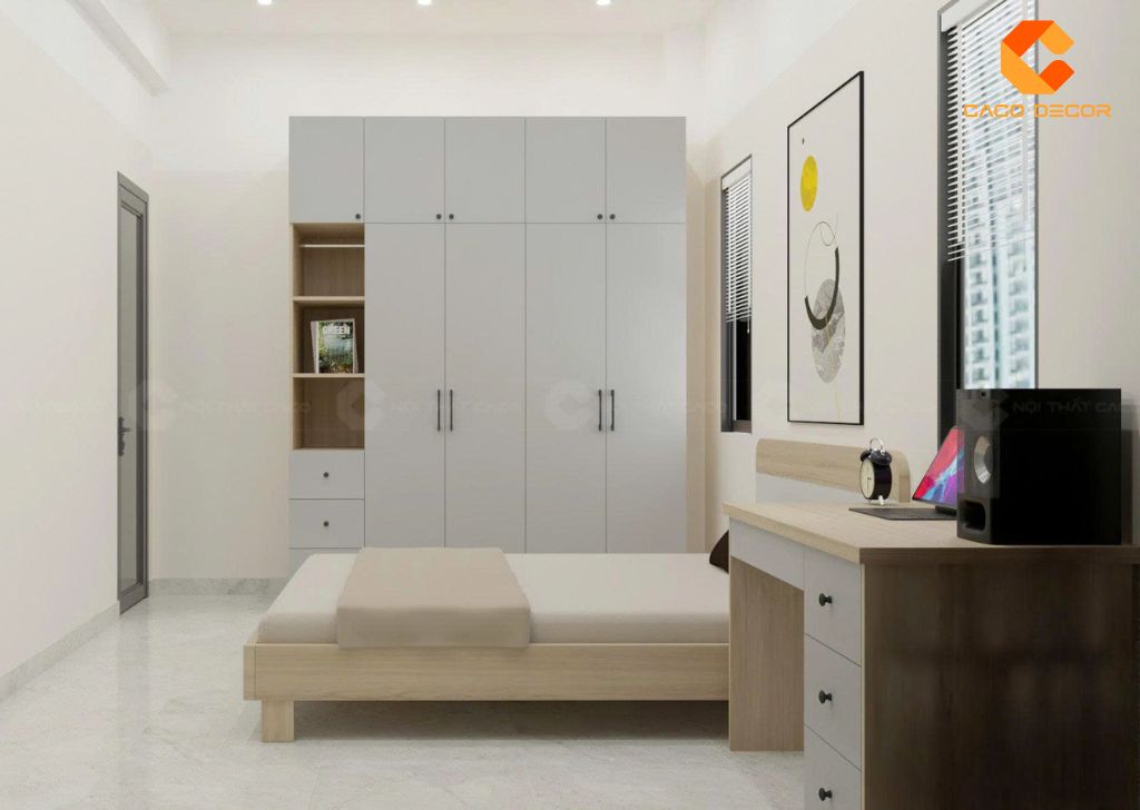 Thiết kế giường tủ phòng ngủ nhà anh An