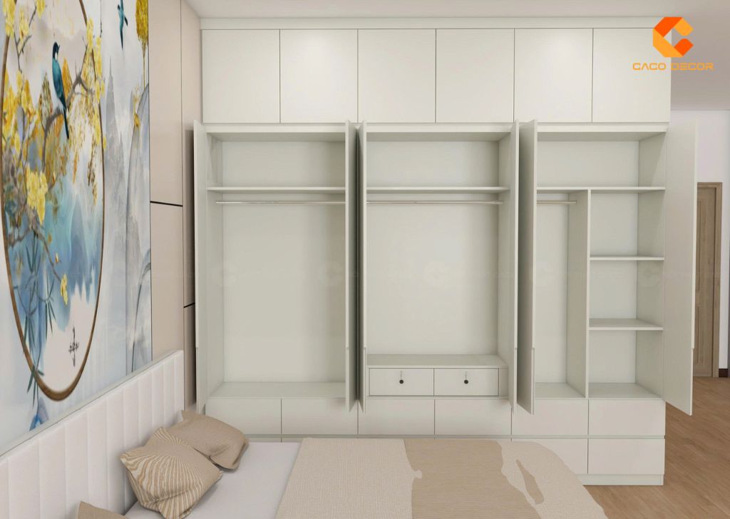 Thiết kế khoang bên trong tủ quần áo của phòng ngủ 4