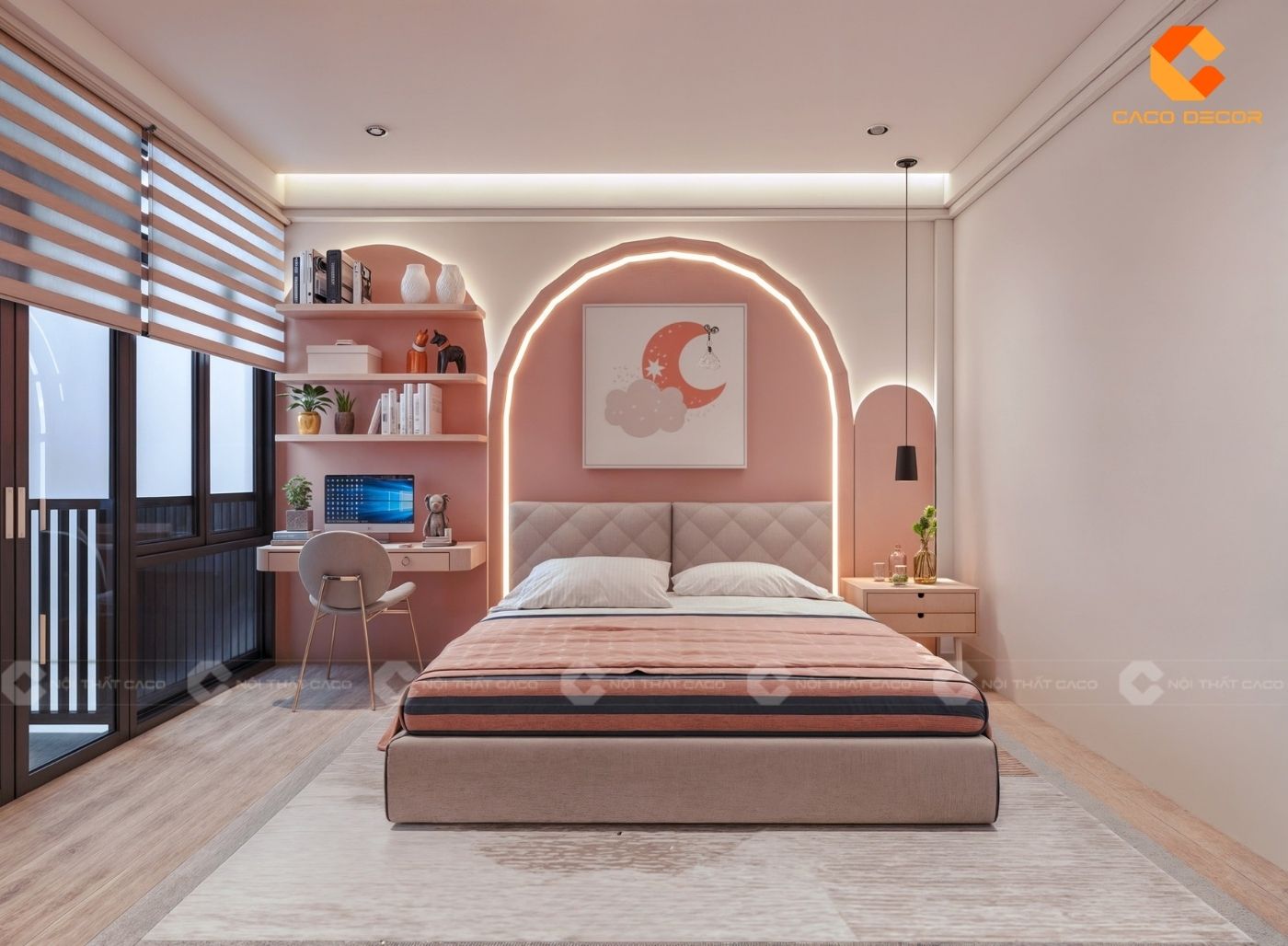 Combo phòng ngủ đẹp tiện nghi cho bé gái