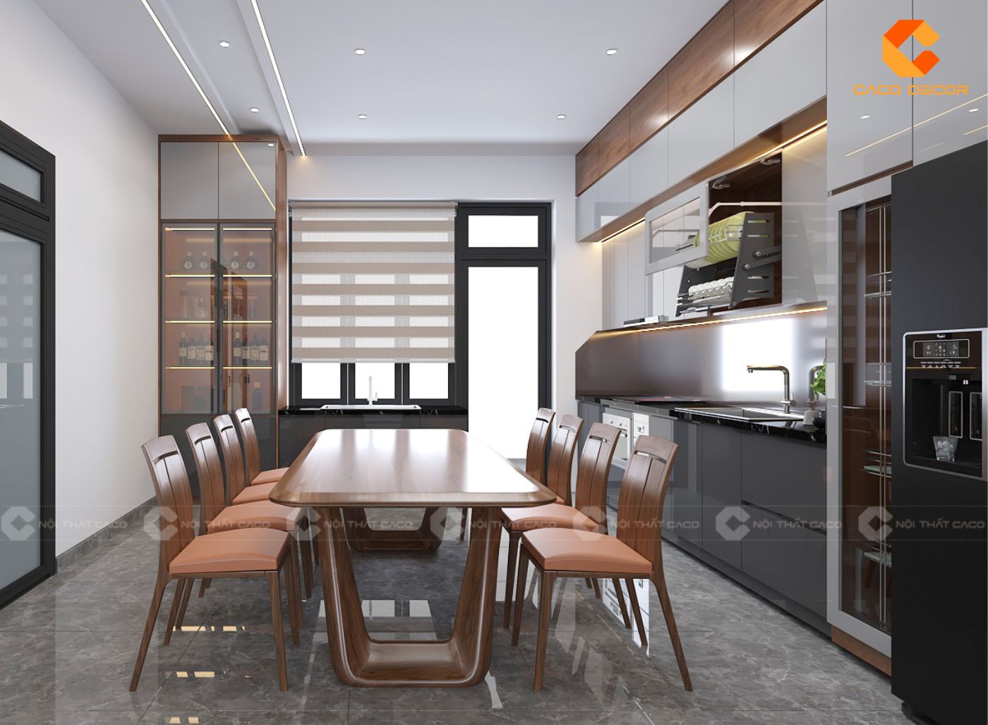 Mẫu thiết kế nội thất phòng bếp nhà phố