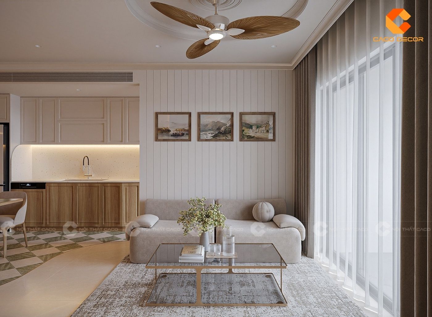 Mẫu thiết kế nội thất phòng khách căn hộ chung cư