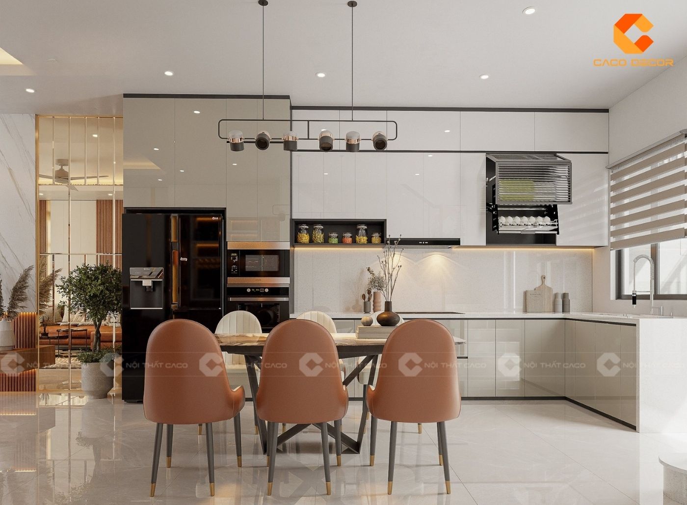 Thiết kế nội thất phòng bếp nhà phố