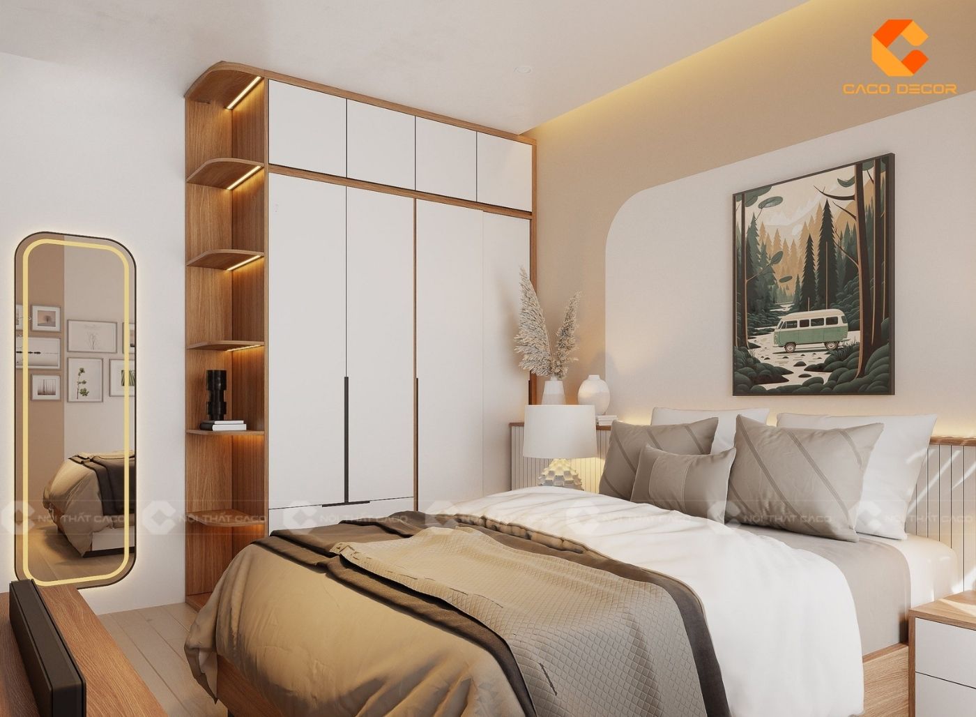 Combo nội thất phòng ngủ gỗ công nghiệp cho nhà phố