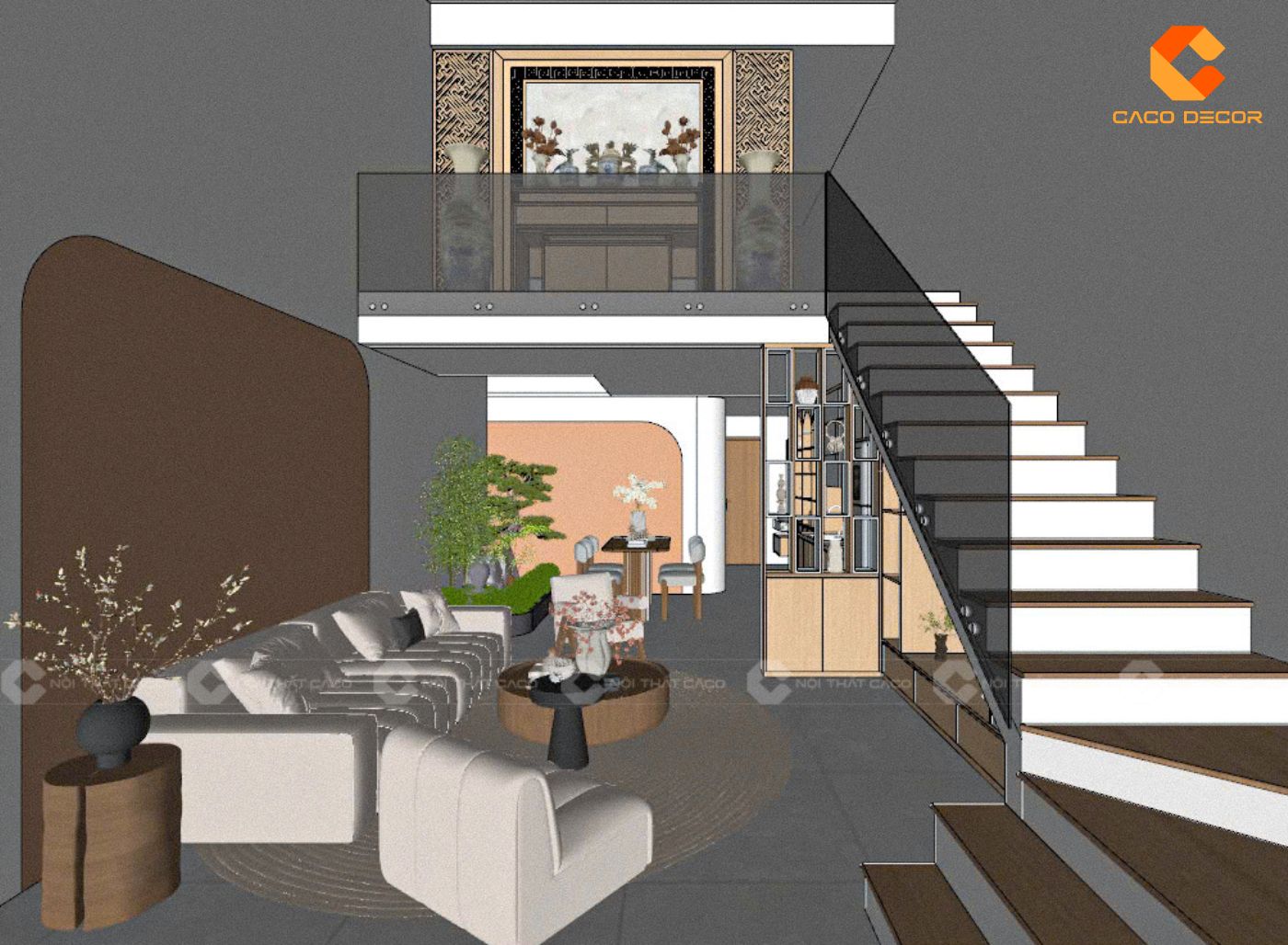 Mẫu thiết kế nội thất nhà phố 2 tầng đẹp lung linh