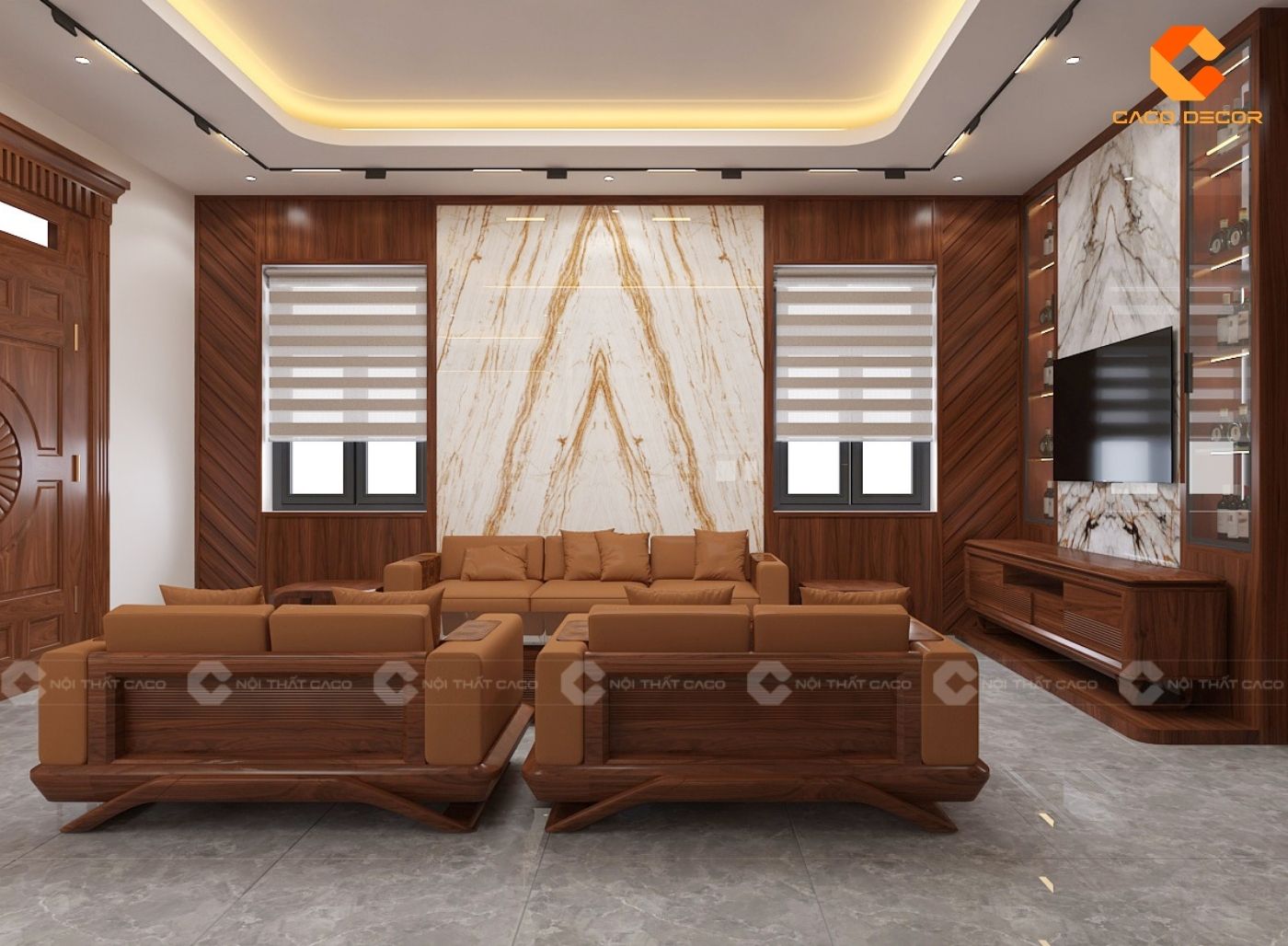 Mẫu thiết kế nội thất phòng khách sang trọng