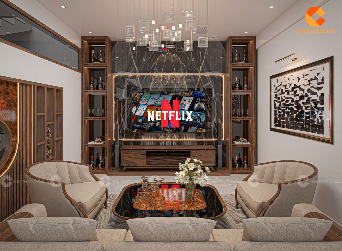 Mẫu thiết kế nội thất phòng khách nhà phố