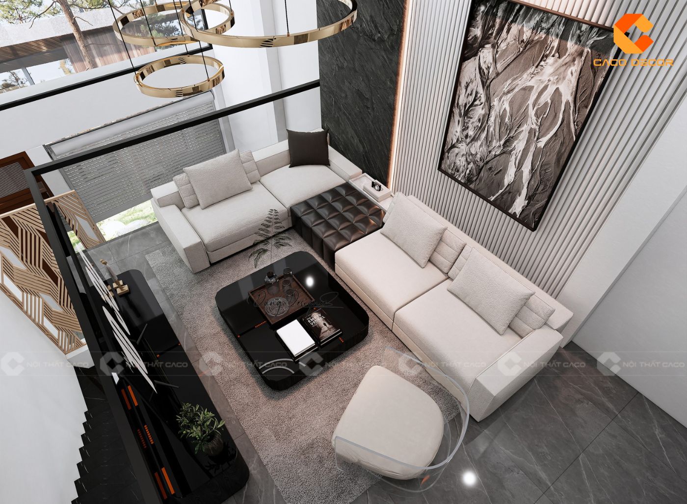 Thiết kế nội thất phòng khách nhà phố đẹp tiện nghi