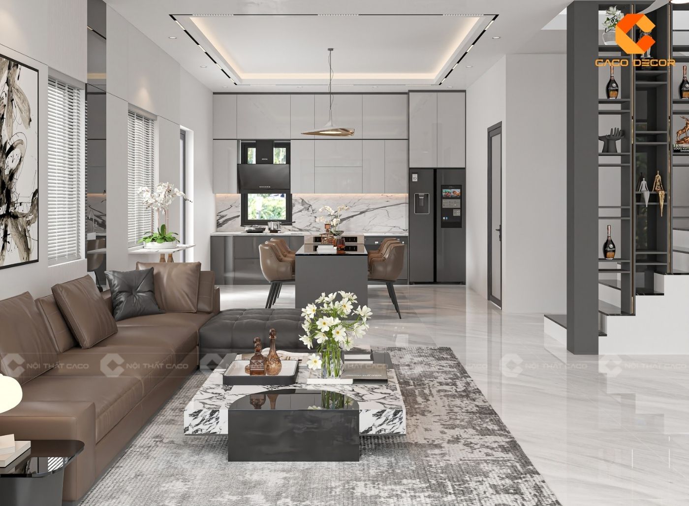 Mẫu thiết kế phòng khách đẹp cho nhà phố