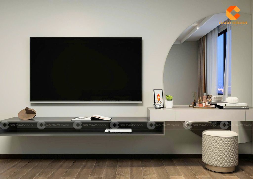 Bàn trang điểm tích hợp gương hiện đại