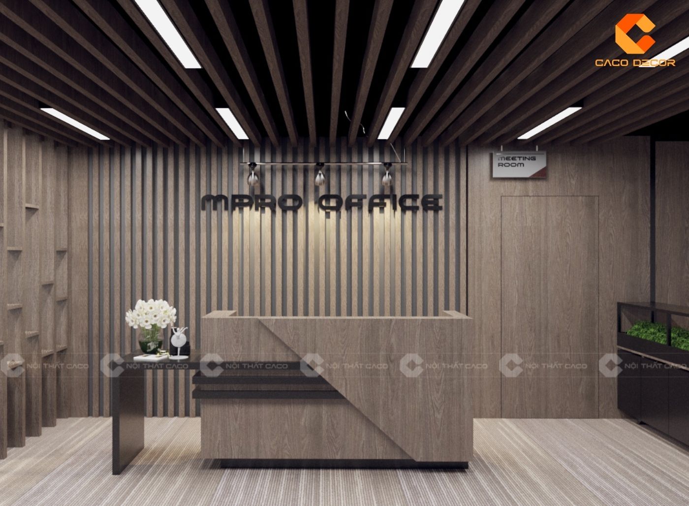 Thiết kế nội thất quầy lễ tân phong cách hiện đại