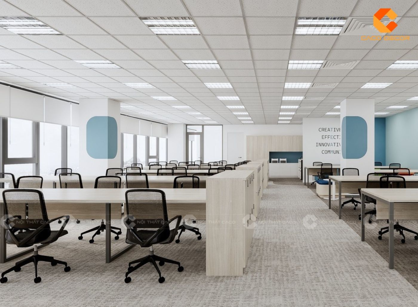 Thiết kế văn phòng đẹp giúp nâng tầm hình ảnh doanh nghiệp