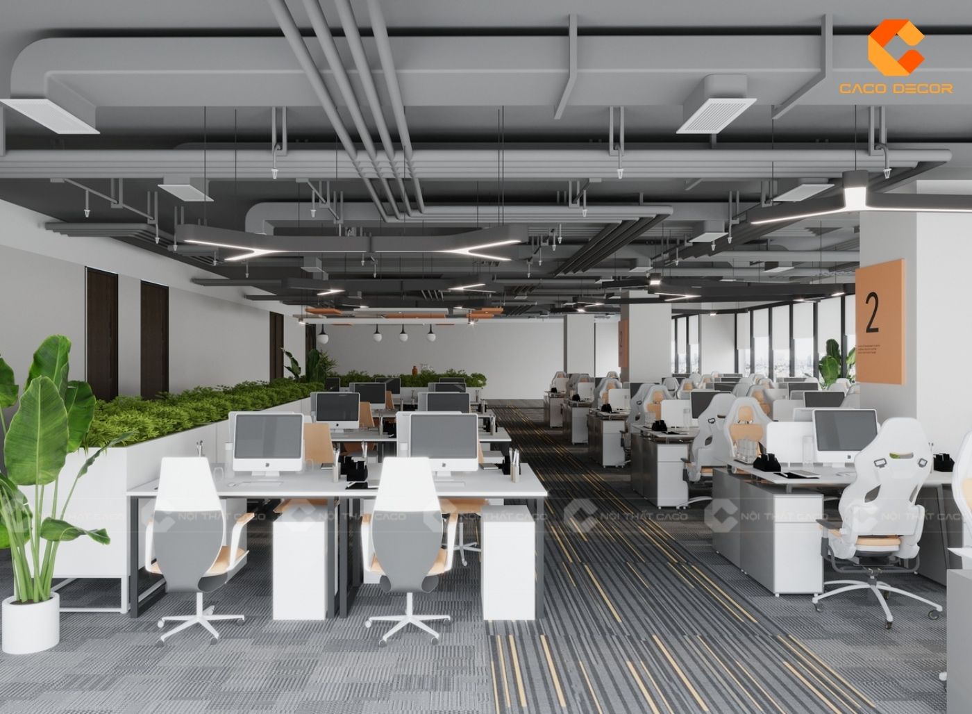 Thiết kế không gian làm việc mở cho công ty