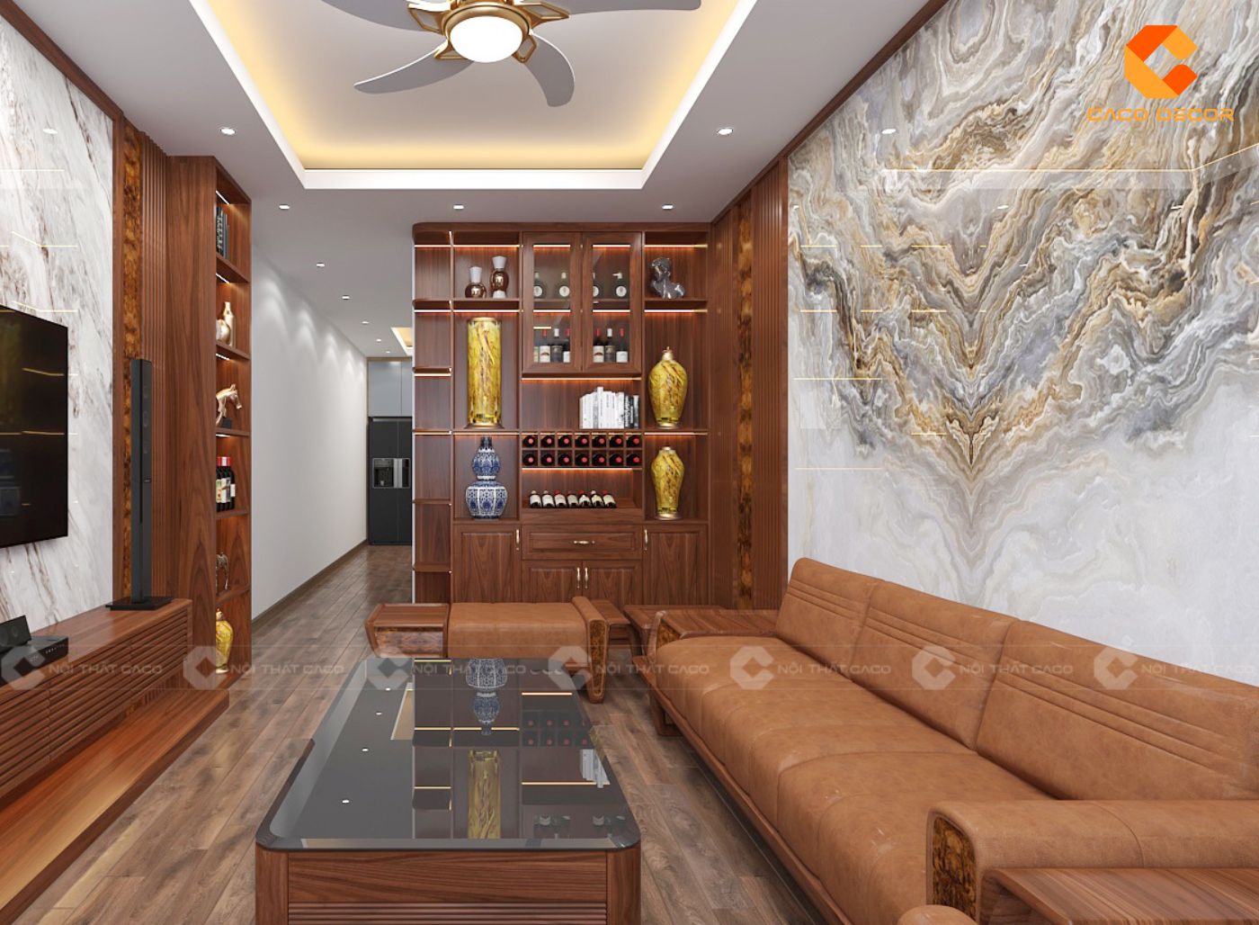 Mẫu thiết kế nội thất phòng khách nhà phố đẹp