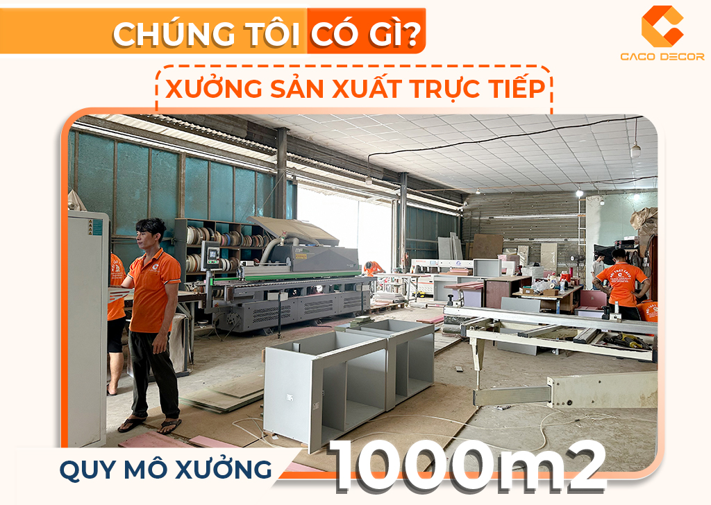 Quy mô xưởng 1000m2 đáp ứng nhu cầu sản xuất lớn
