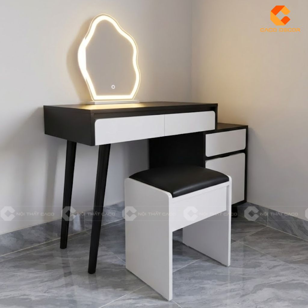 Thiết kế 3D bộ bàn trang điểm kết hợp gương LED