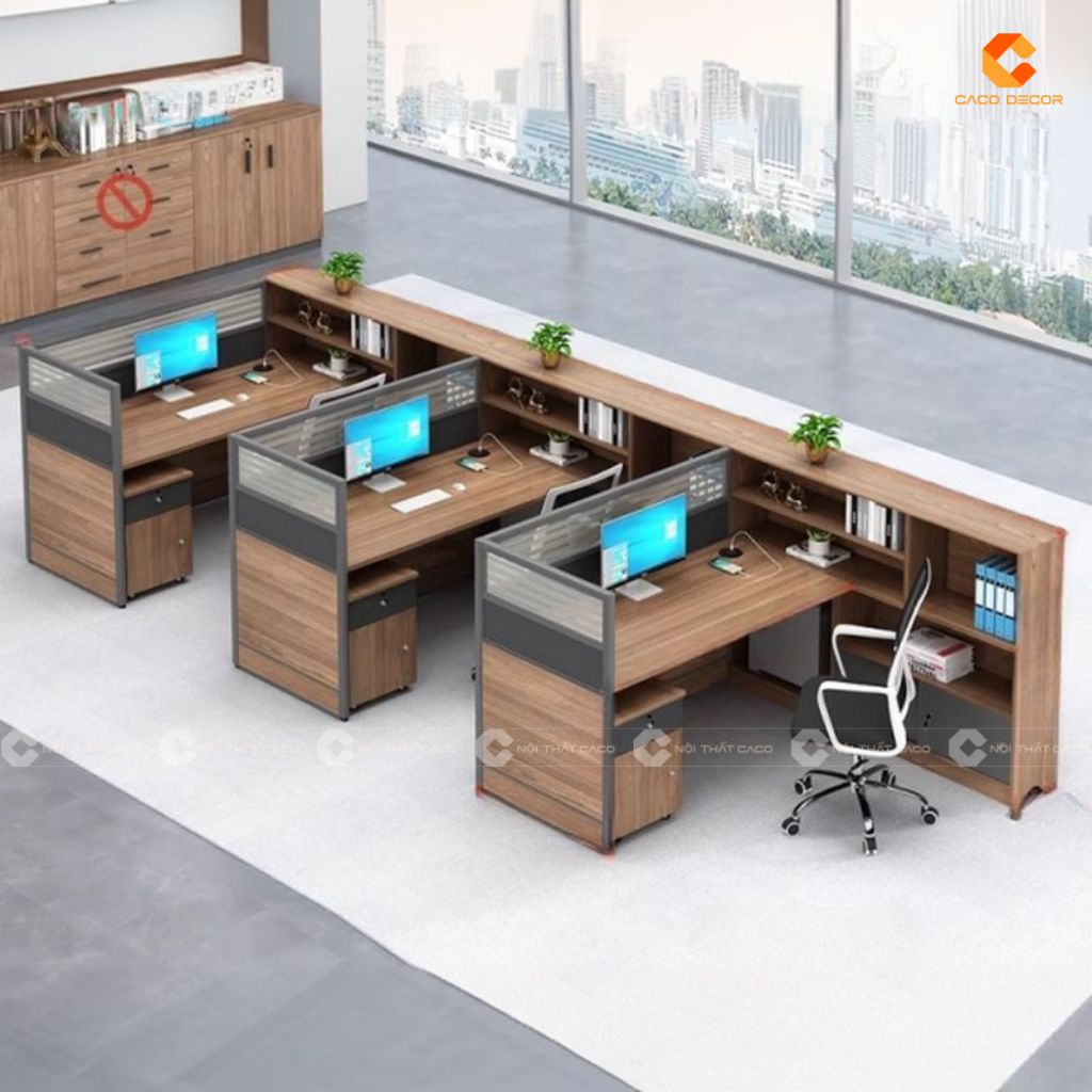 Bàn Làm Việc Nhân Viên BLVNV22 Tích Hợp Kệ Sách Đa Năng 2