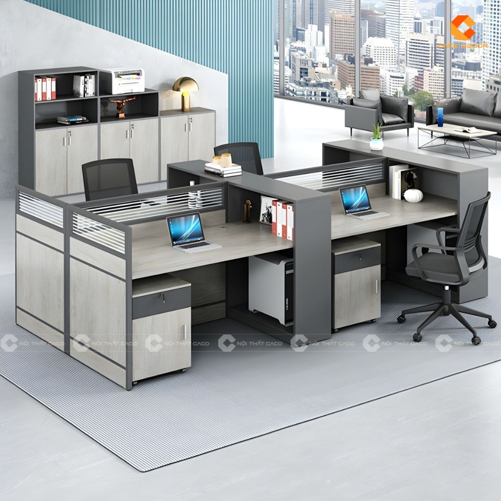 Bàn Làm Việc Nhân Viên BLVNV26 Gỗ MDF Cao Cấp Bền Đẹp 3