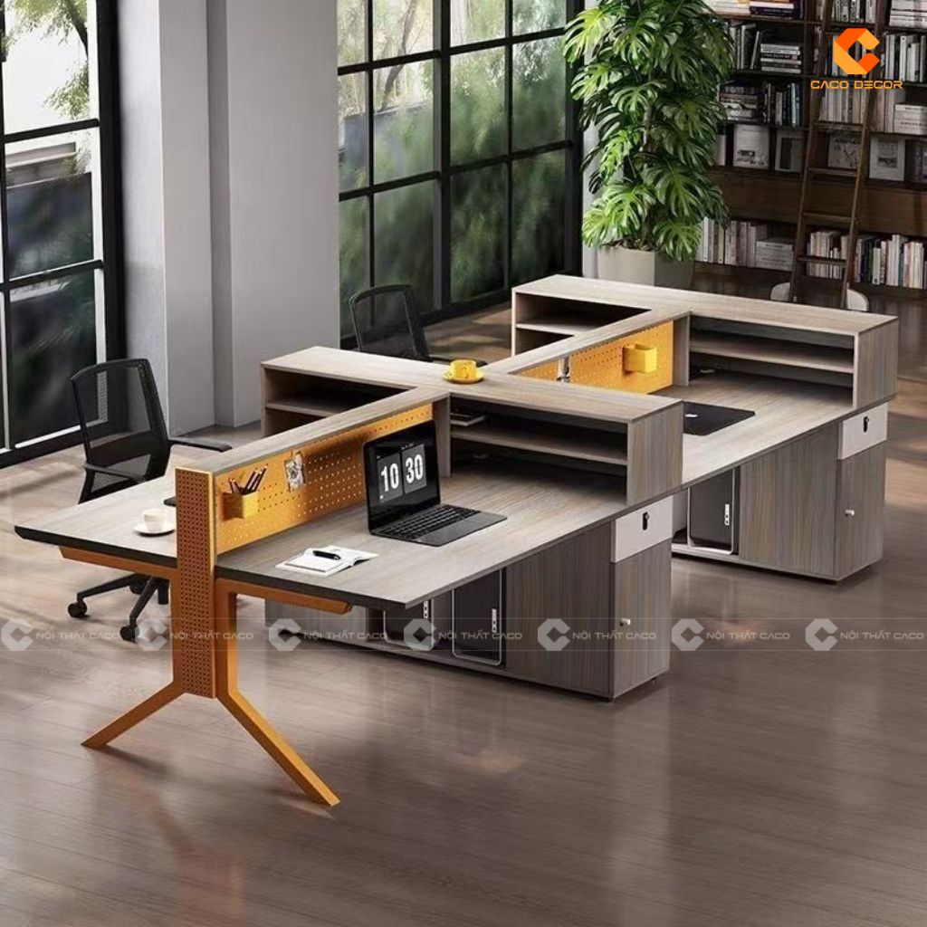 Bàn Làm Việc Nhân Viên BLVNV28 Kết Hợp Chân Sắt Hiện Đại 2