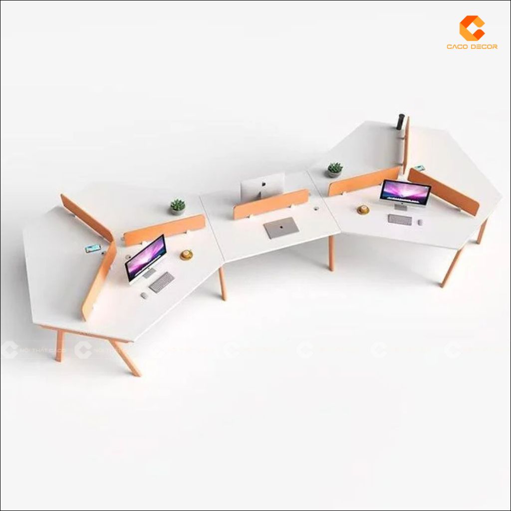 Bàn Làm Việc Nhân Viên BLVNV32 Thiết Kế Module Đa Giác 2