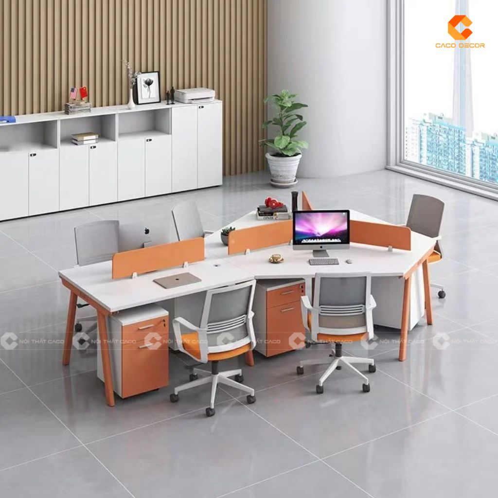 Bàn Làm Việc Nhân Viên BLVNV32 Thiết Kế Module Đa Giác 3