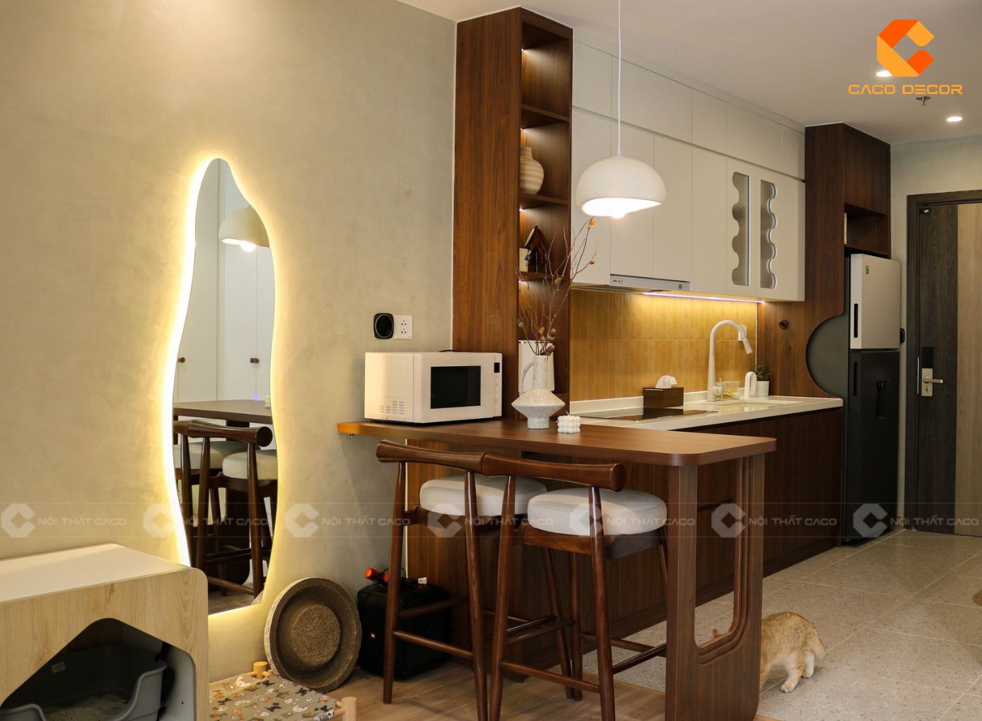 Mẫu nội thất bếp phong cách Wabi Sabi hiện đại