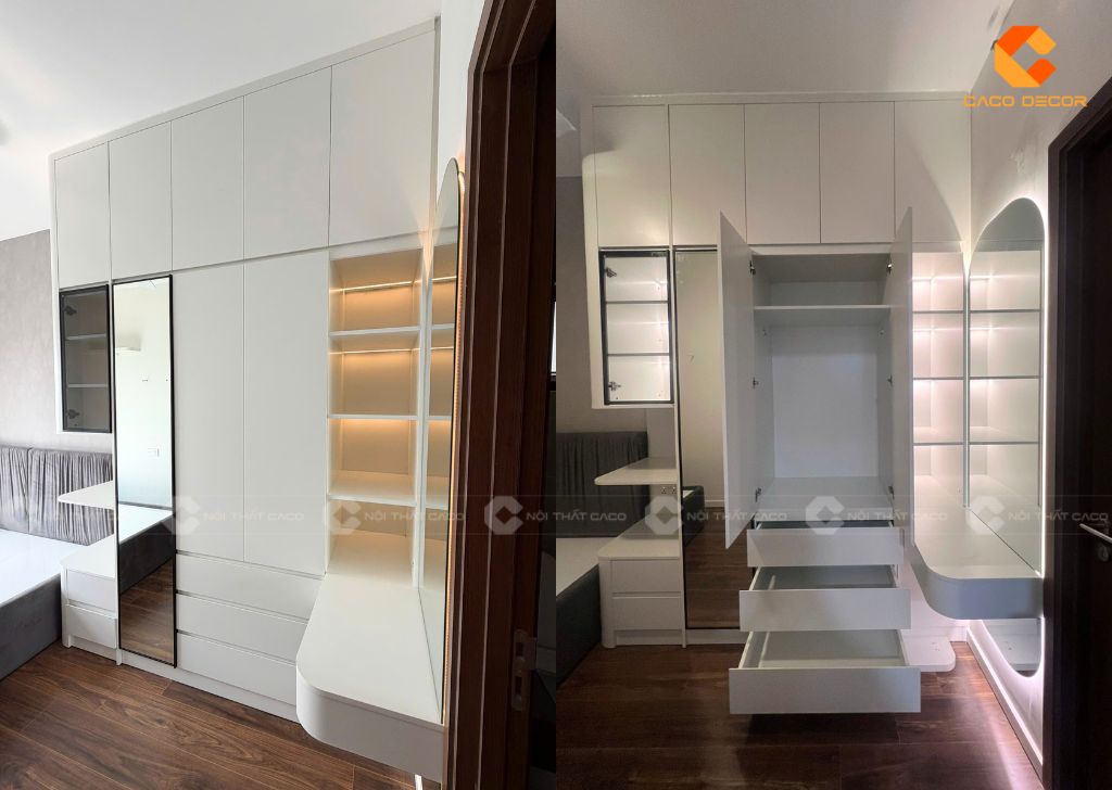 Hình thực tế tủ quần áo thi công tại nhà khách