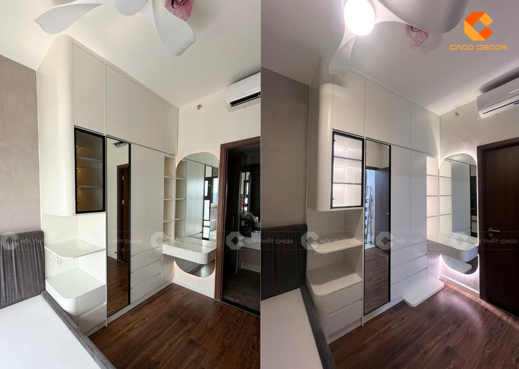 Tủ quần áo được chụp thực tế tại nhà khách