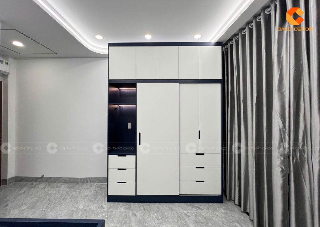 Hình chụp thực tế tủ quần áo bàn giao tại nhà khách