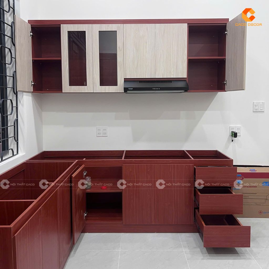 Ảnh chụp thực tế tủ bếp TBM118 thiết kế theo yêu cầu