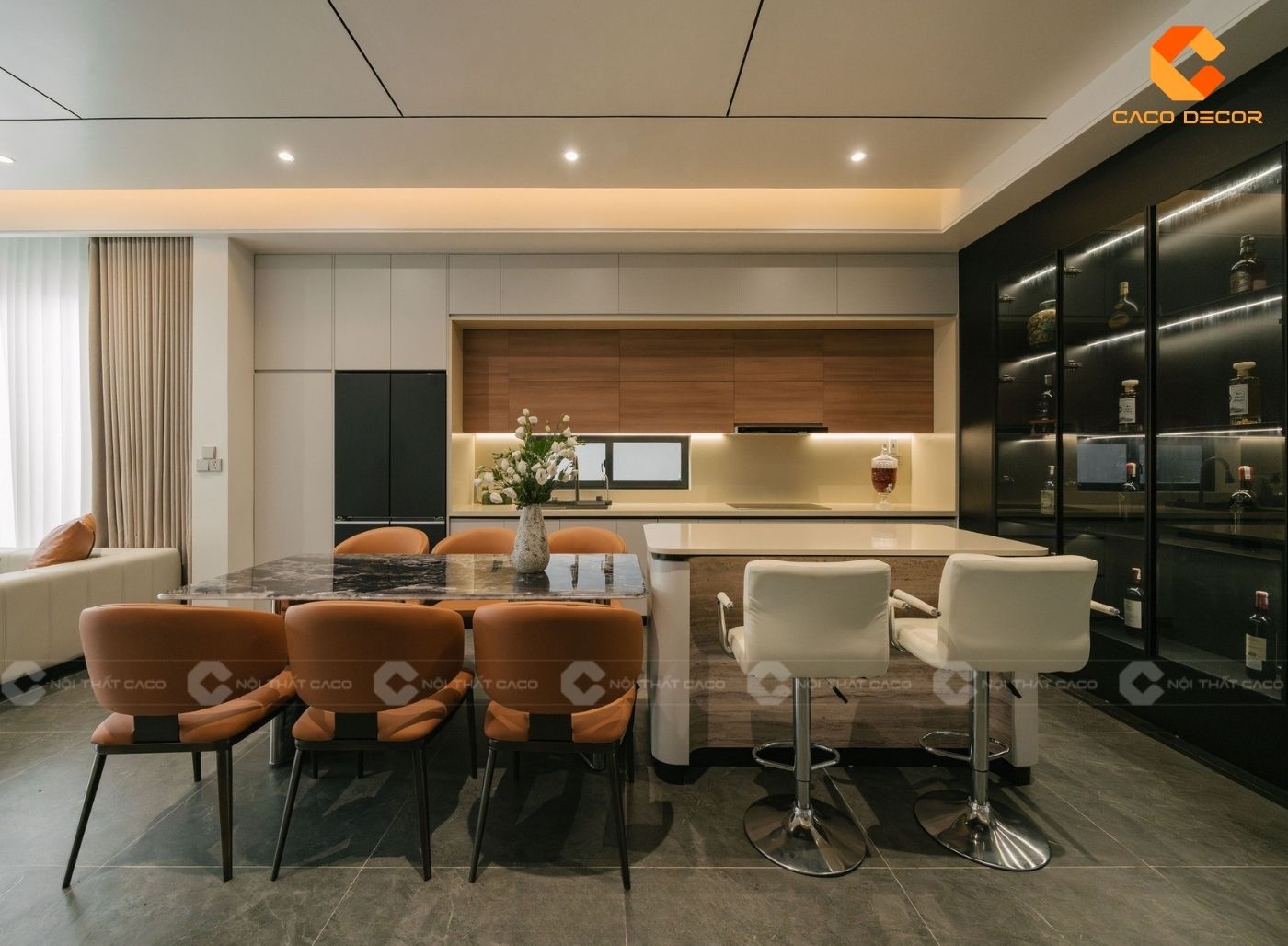 Mẫu thiết kế nội thất phòng bếp nhà phố đẹp hiện đại