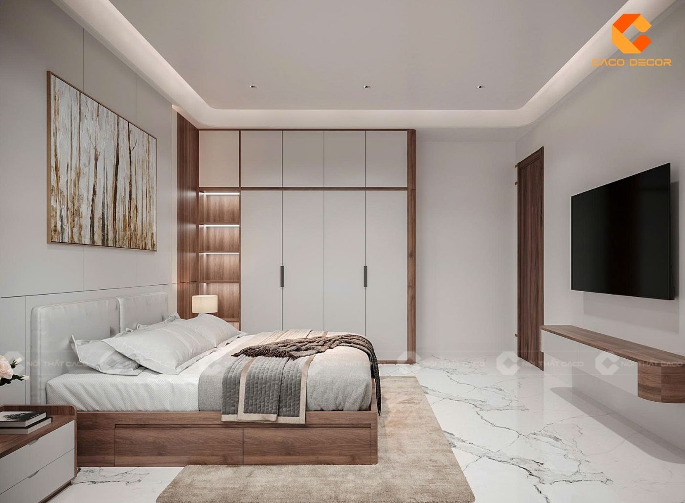 Combo nội thất phòng ngủ gỗ công nghiệp bền đẹp