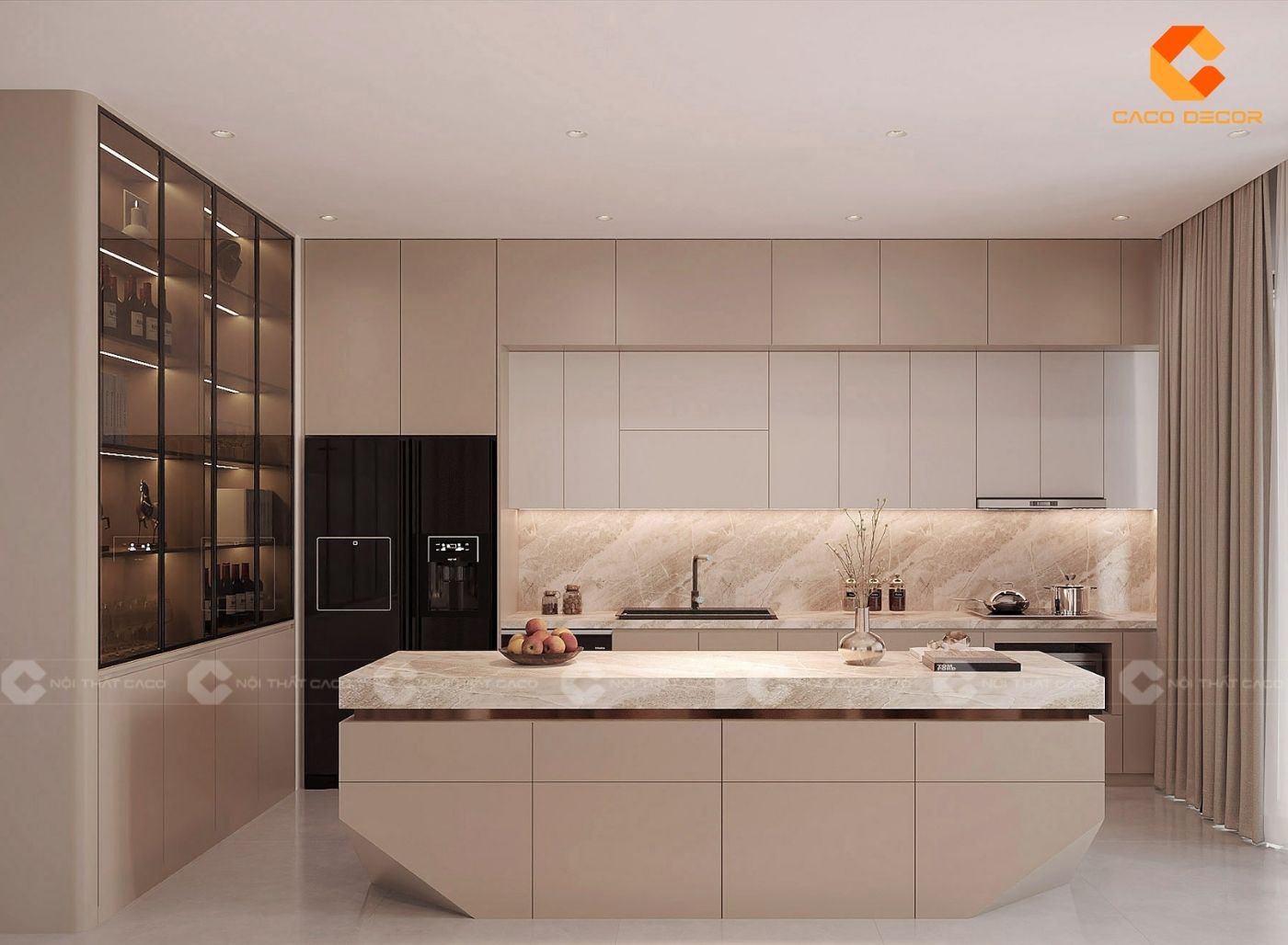 Mẫu thiết kế tủ bếp gỗ công nghiệp bền đẹp, chống cong vênh