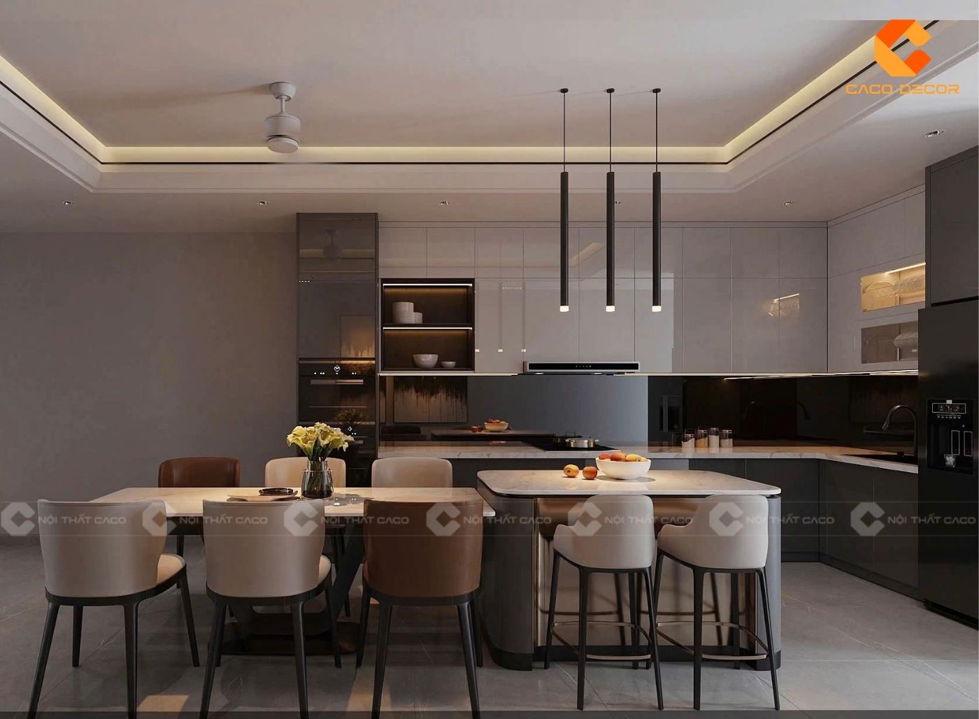 Thiết kế nội thất bếp đẹp hiện đại tiện nghi