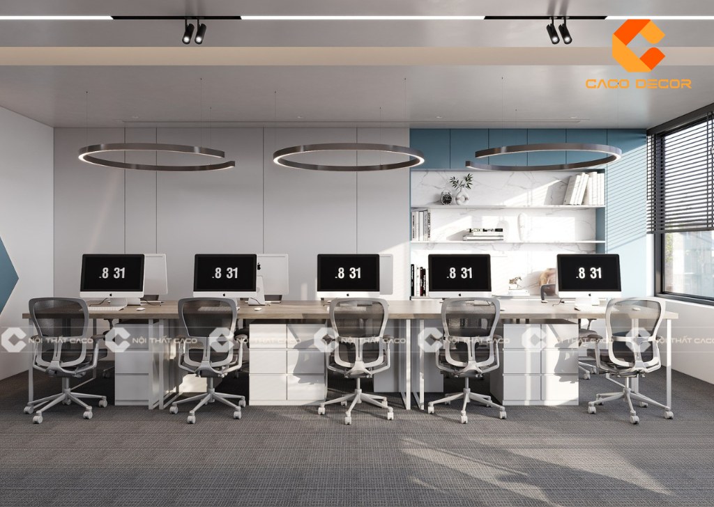 Bố trí bàn làm việc văn phòng tại Nội Thất CaCo mã SP01 