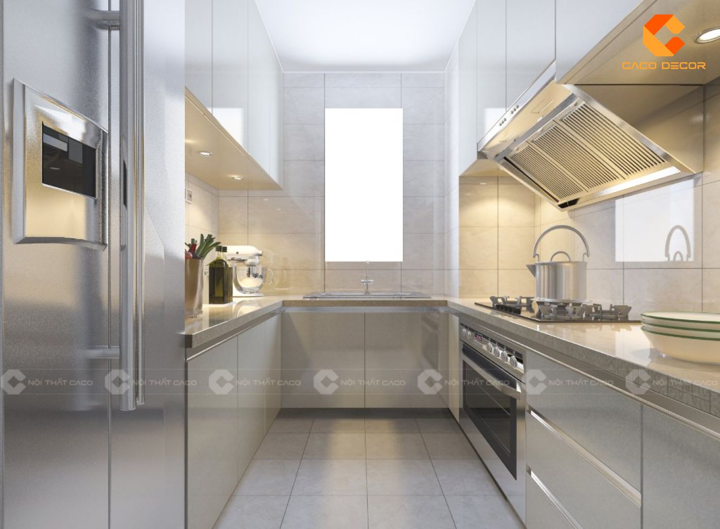 Mẫu tủ bếp song song nhỏ gọn cho không gian hạn chế