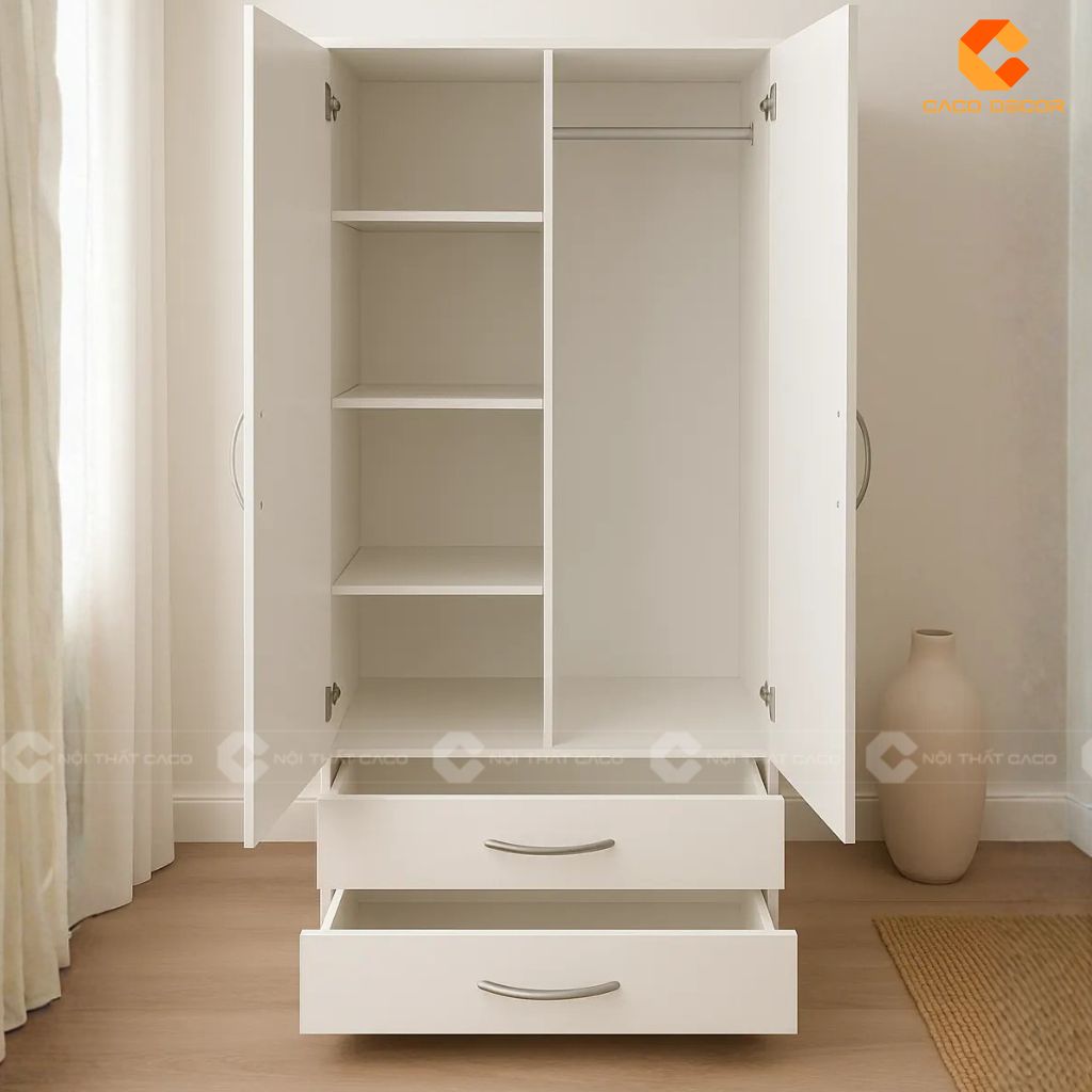 25+ Tủ Quần Áo Gỗ Công Nghiệp 2 Cánh Đẹp, Hiện Đại, Giá Rẻ 14