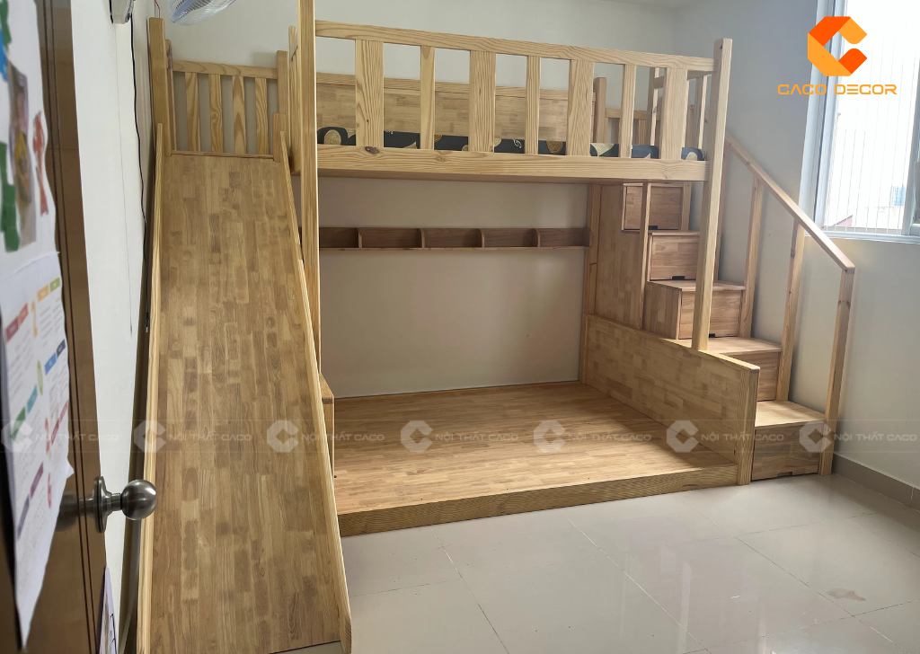 Hình thực tế giường tầng trẻ em chụp tại nhà khách