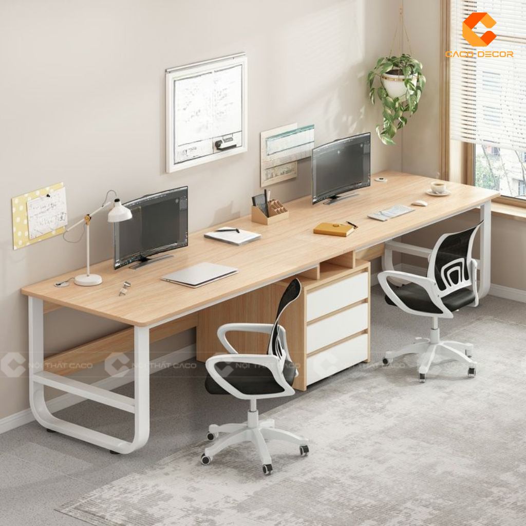 19+ Mẫu Bàn Làm Việc 2 Người Tại Nhà Đẹp, Tiện Lợi, Đáng Mua 16
