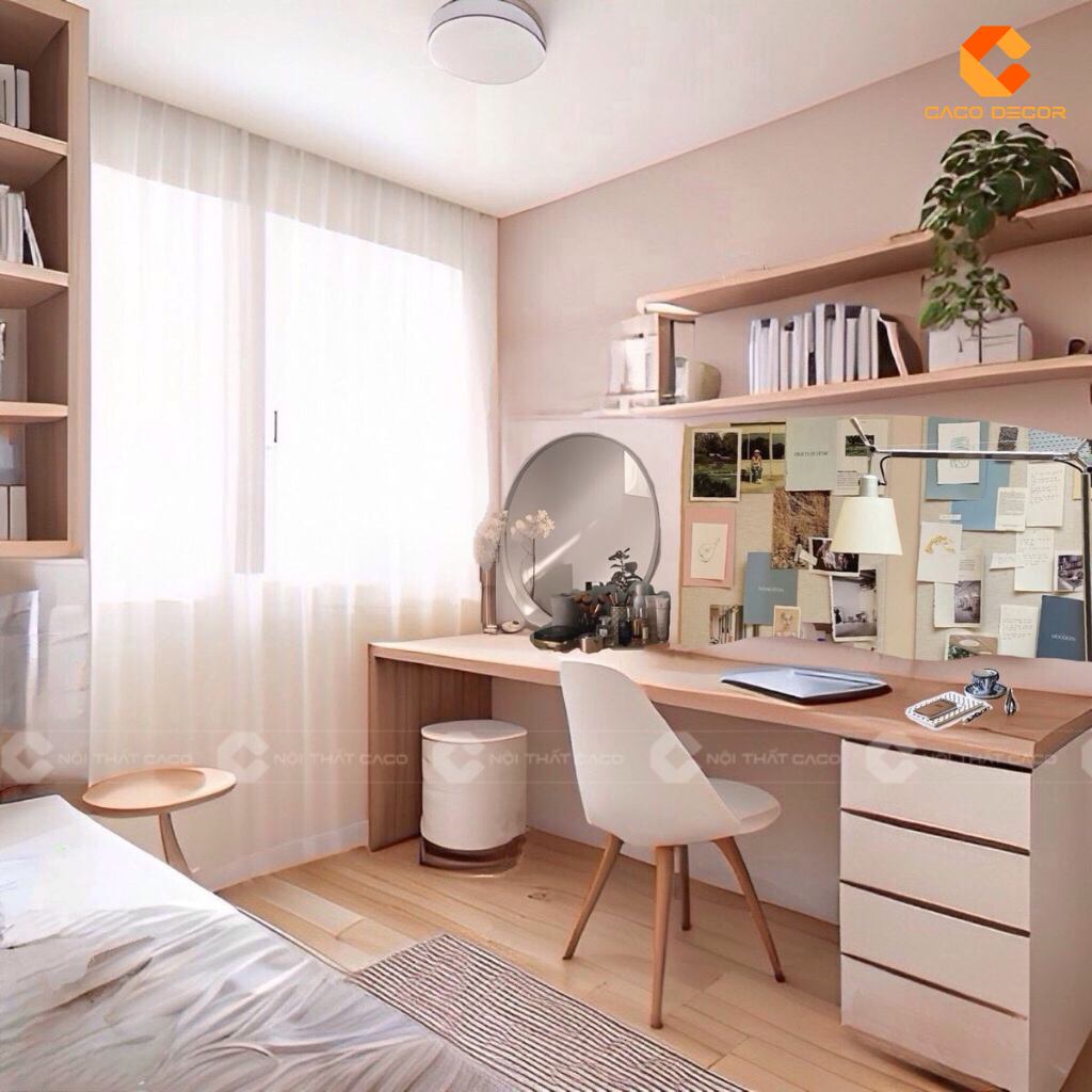 15 Mẫu Bàn Trang Điểm Kết Hợp Bàn Làm Việc Đẹp Nhất 2026 23