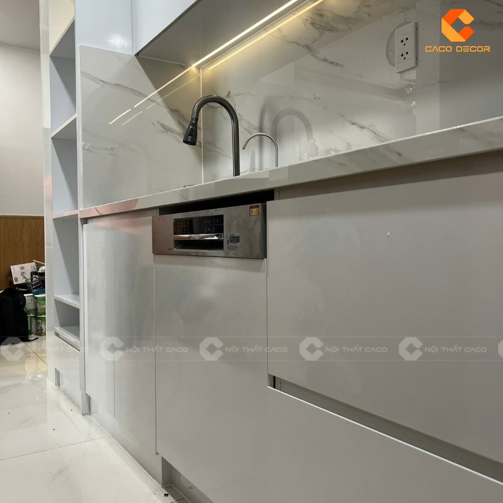 Ảnh tủ bếp được chụp nghiệm thu tại công trình