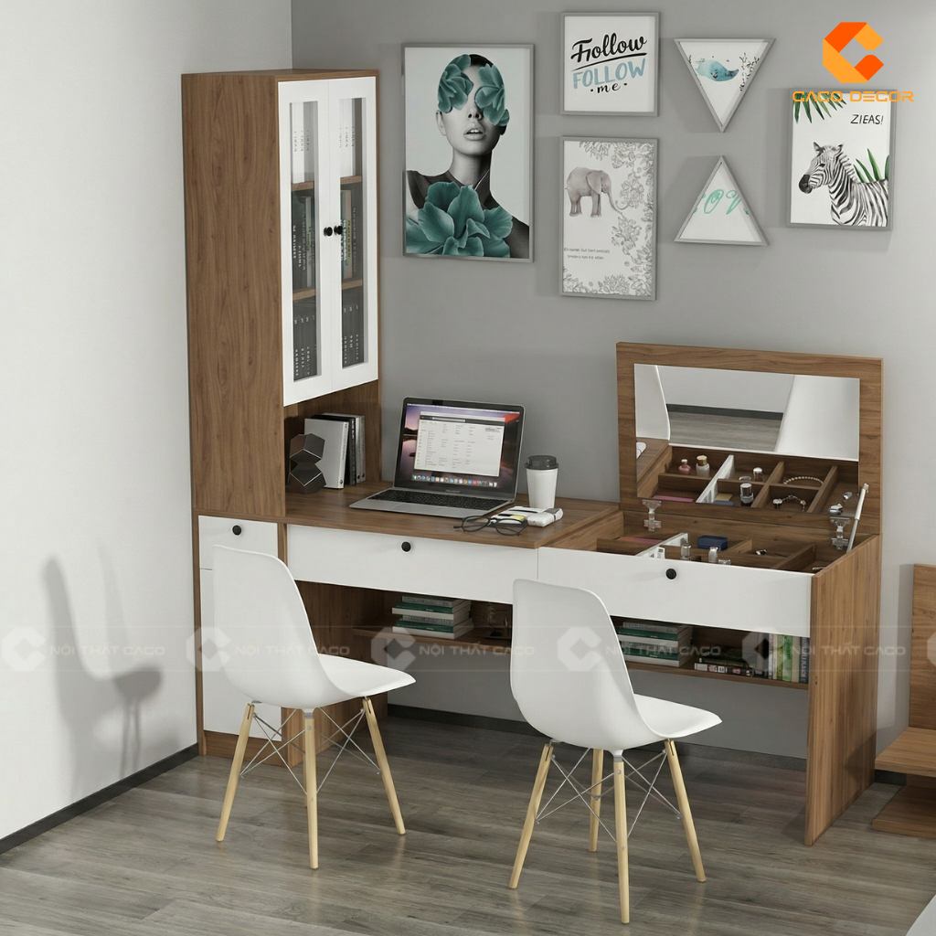 15 Mẫu Bàn Trang Điểm Kết Hợp Bàn Làm Việc Đẹp Nhất 2026 7