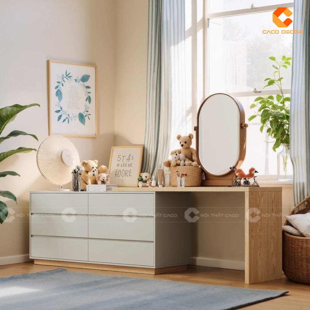 15 Mẫu Bàn Trang Điểm Kết Hợp Bàn Làm Việc Đẹp Nhất 2026 3