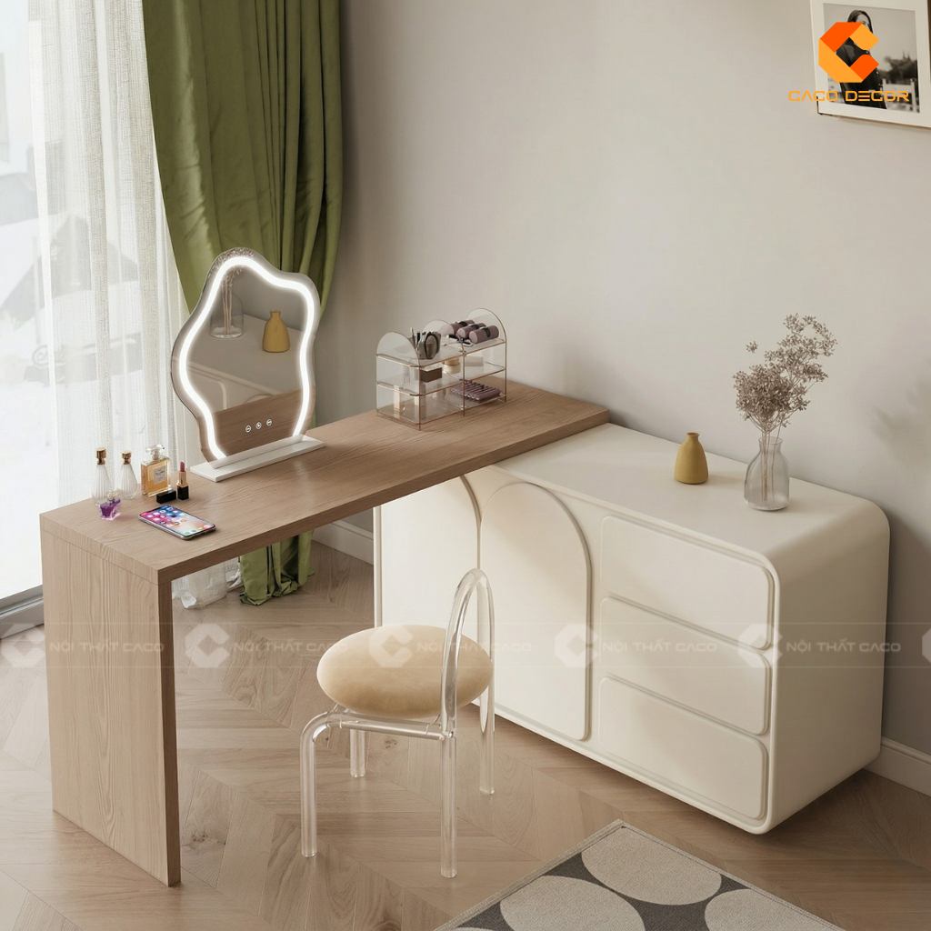 15 Mẫu Bàn Trang Điểm Kết Hợp Bàn Làm Việc Đẹp Nhất 2026 9