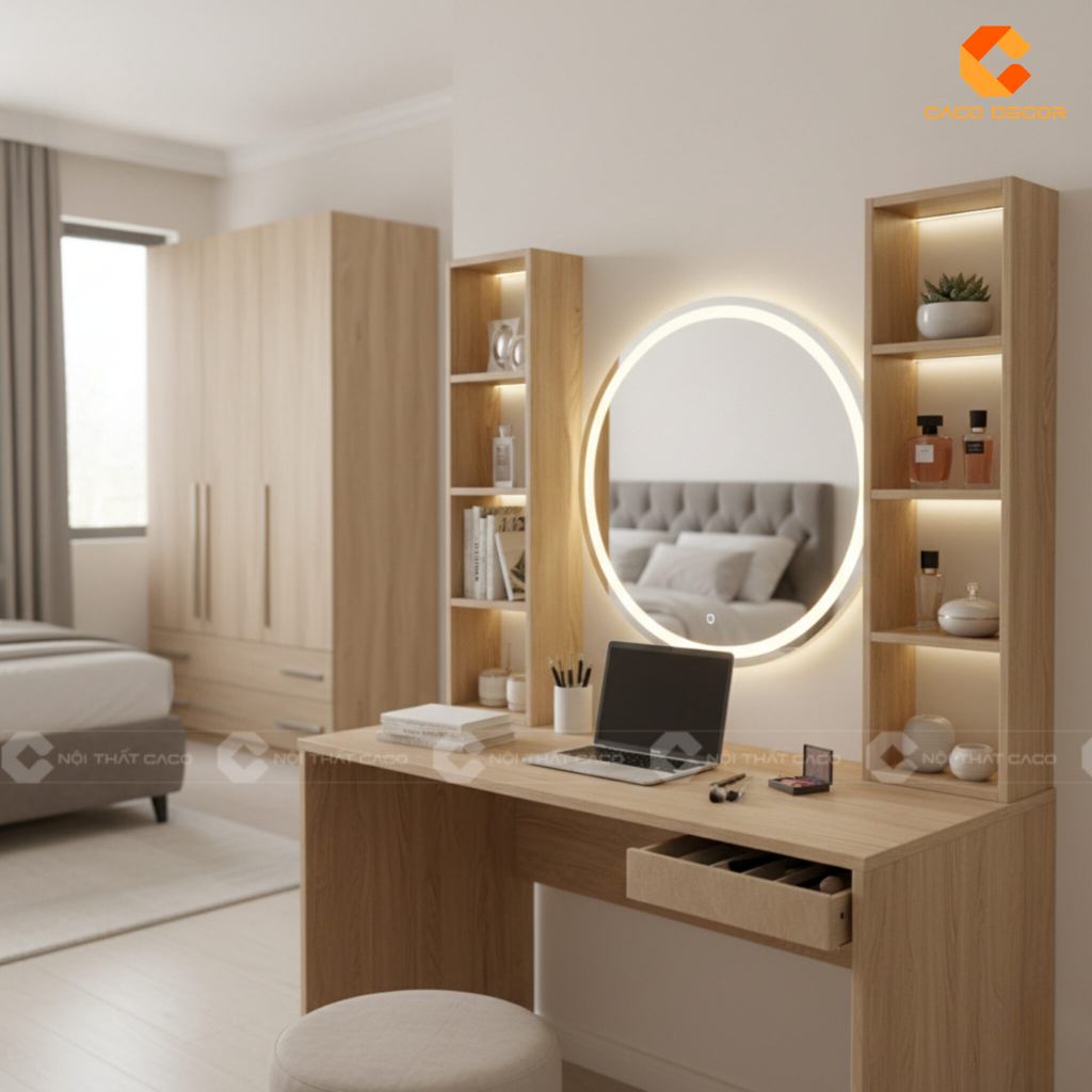 15 Mẫu Bàn Trang Điểm Kết Hợp Bàn Làm Việc Đẹp Nhất 2026 13