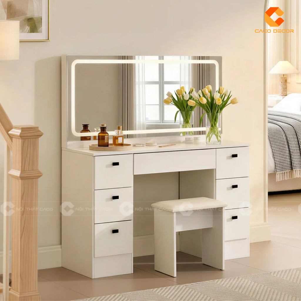 15 Mẫu Bàn Trang Điểm Kết Hợp Bàn Làm Việc Đẹp Nhất 2026 16