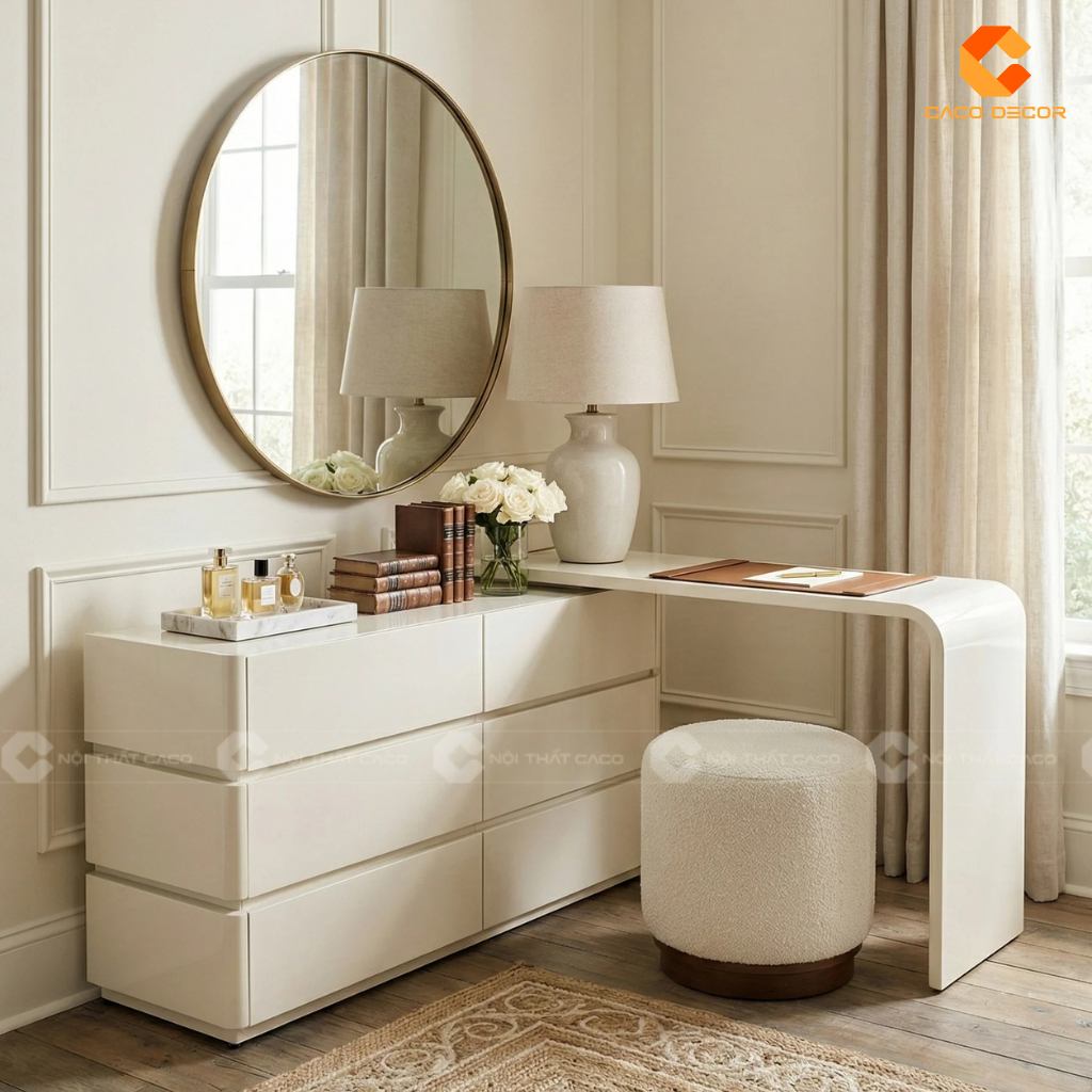 15 Mẫu Bàn Trang Điểm Kết Hợp Bàn Làm Việc Đẹp Nhất 2026 17