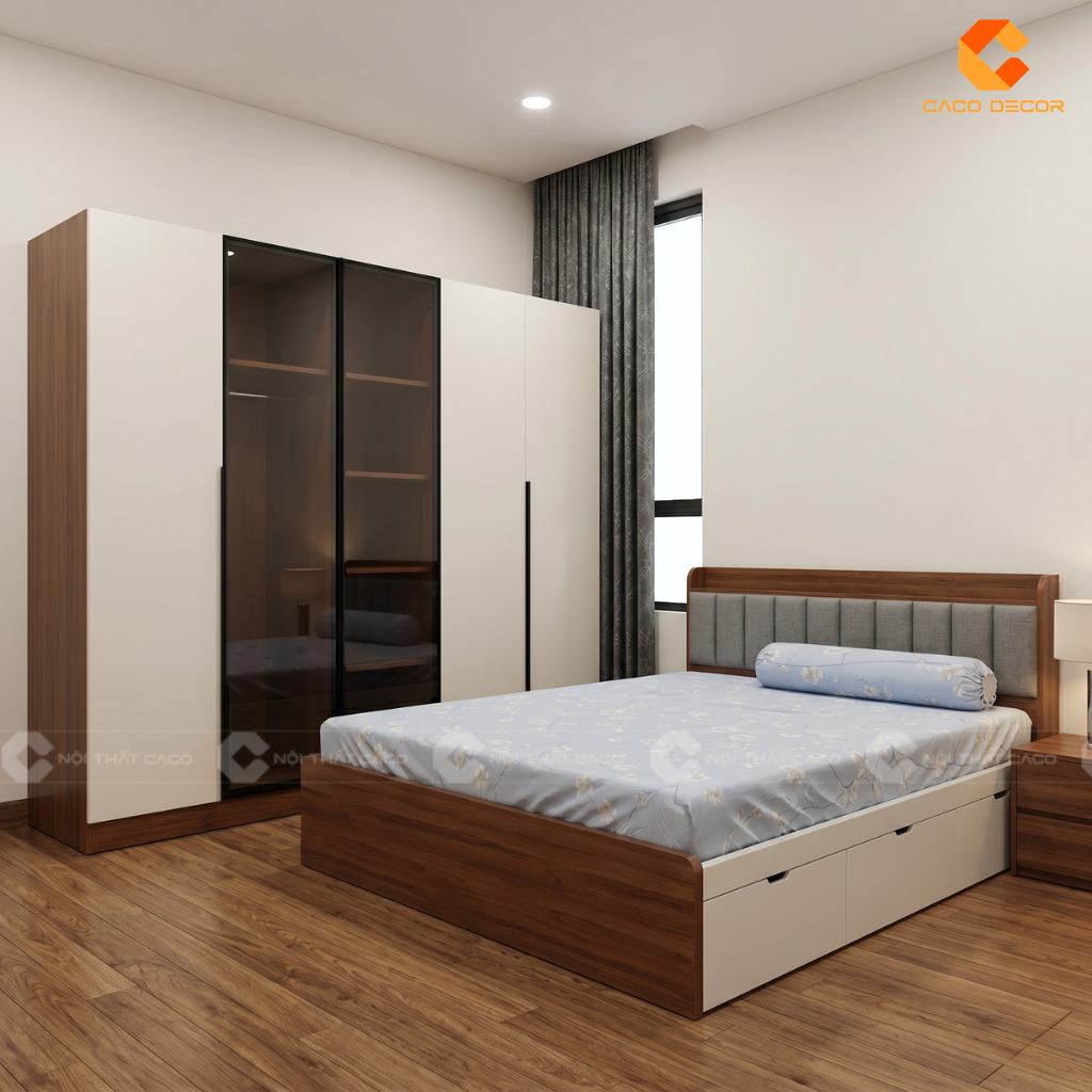 Thiết kế 3D combo giường tủ phòng ngủ tại Bình Dương