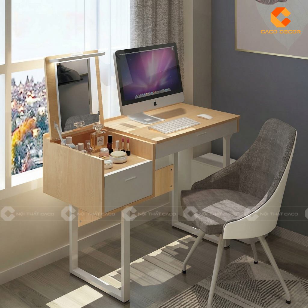 15 Mẫu Bàn Trang Điểm Kết Hợp Bàn Làm Việc Đẹp Nhất 2026 21