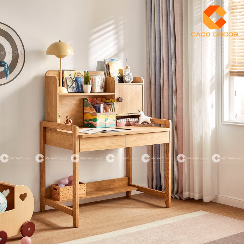 Bộ sưu tập 15 mẫu bàn học gỗ cao su đẹp, bền, an toàn cho bé 8