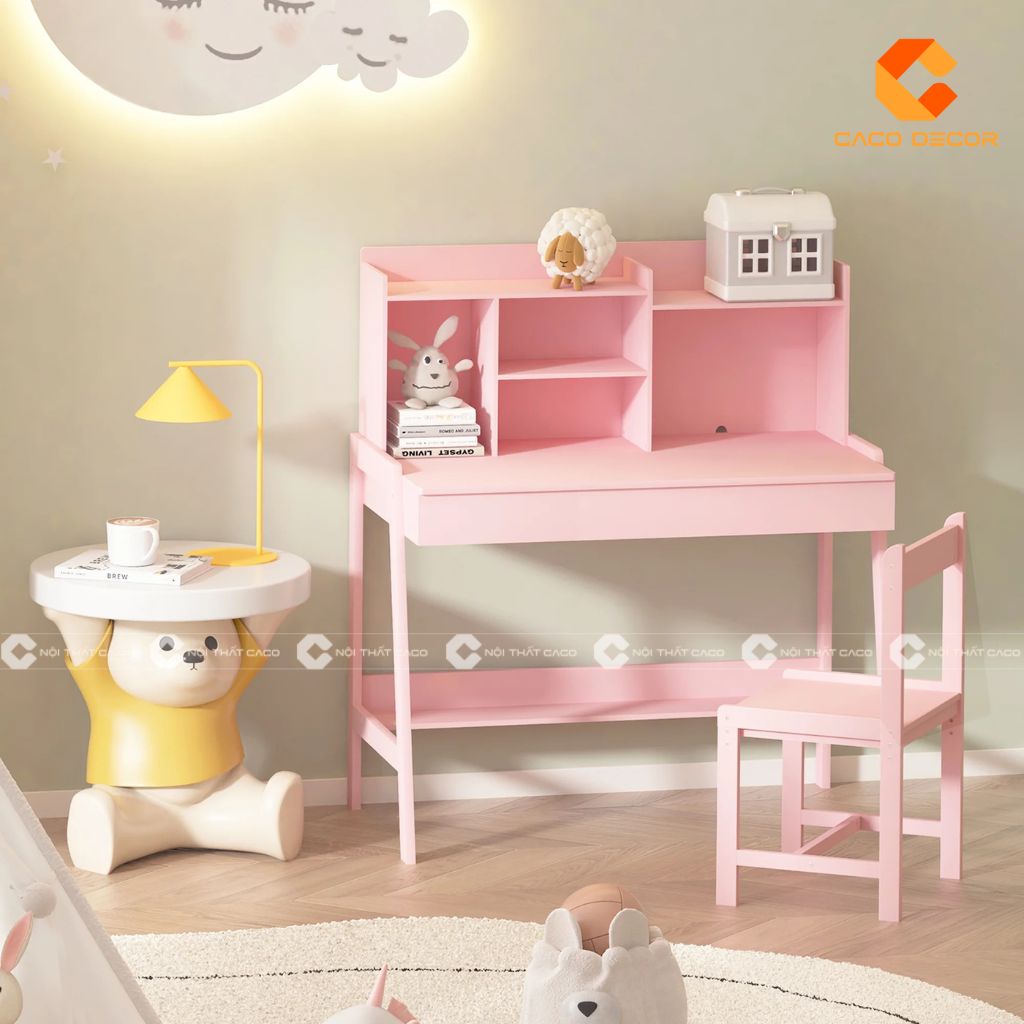 20+ Mẫu bàn học màu hồng cao cấp, đẹp, dễ thương cho bé gái 14